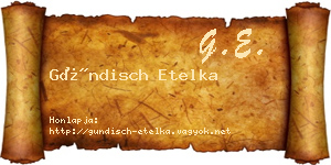 Gündisch Etelka névjegykártya